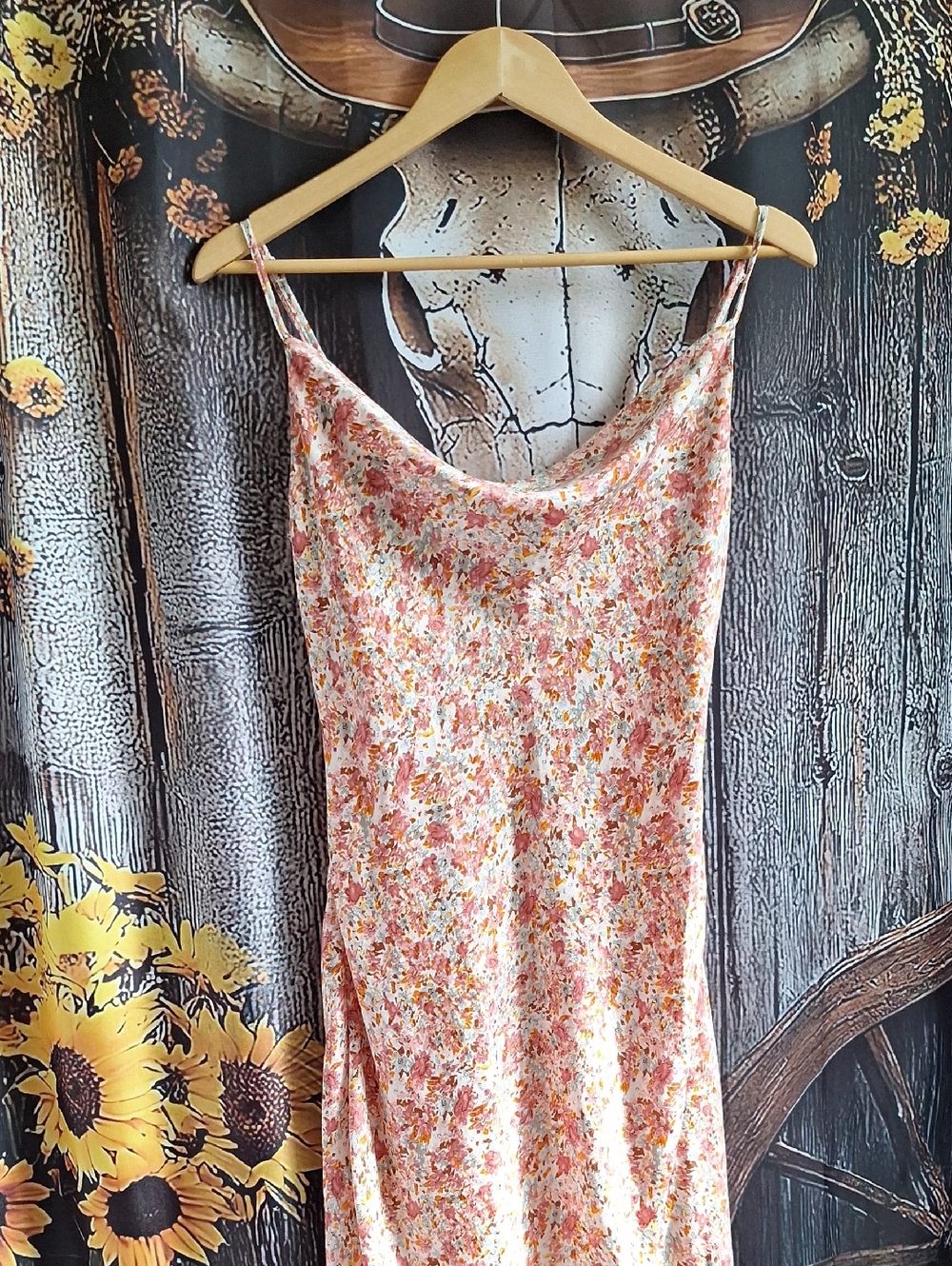 Floral Cowl Neck Camisole Dress - Pink Multi